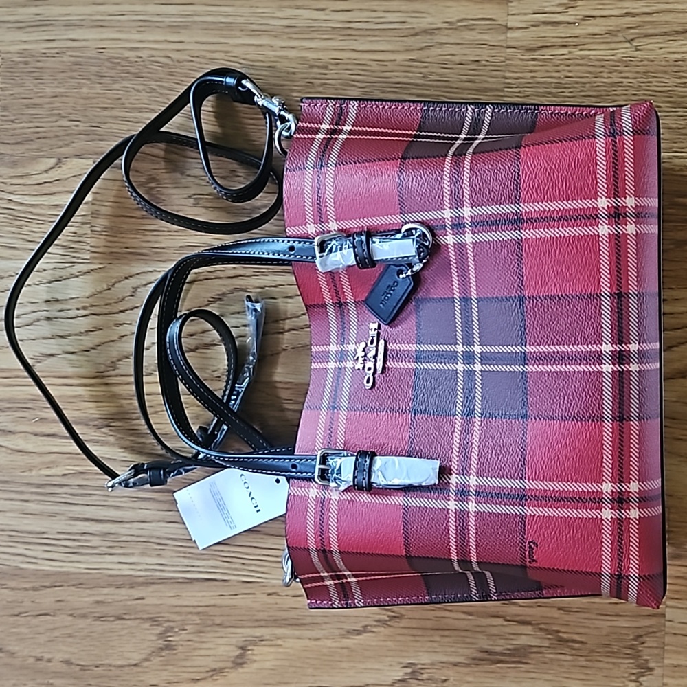 NWT Coach Plaid Mollie Bag